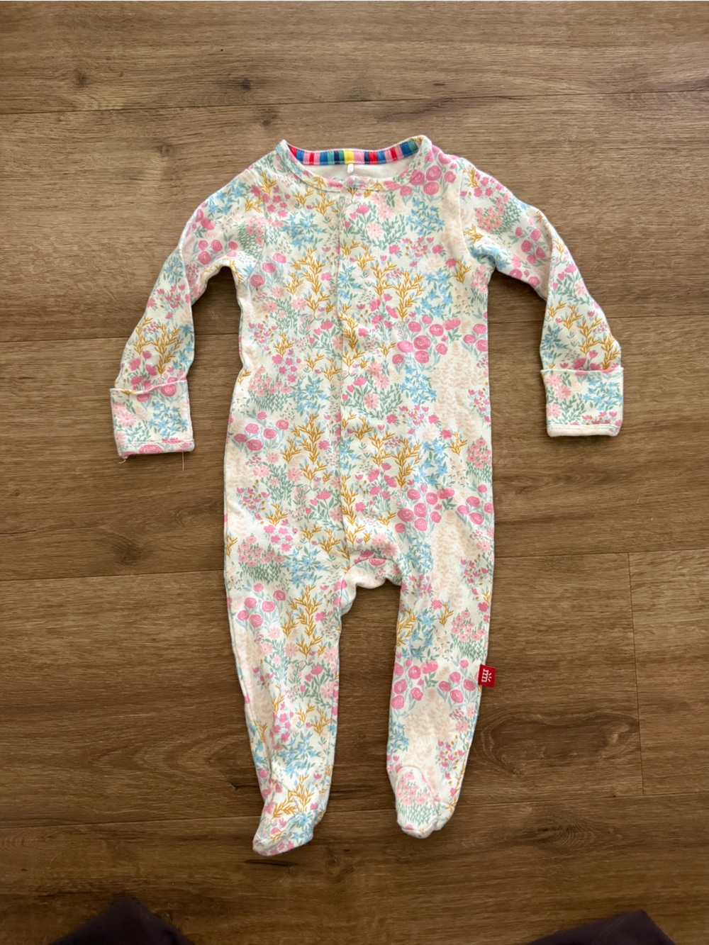 Magnetic Me Organic Cotton Floral 3-6mo Footed Pajama